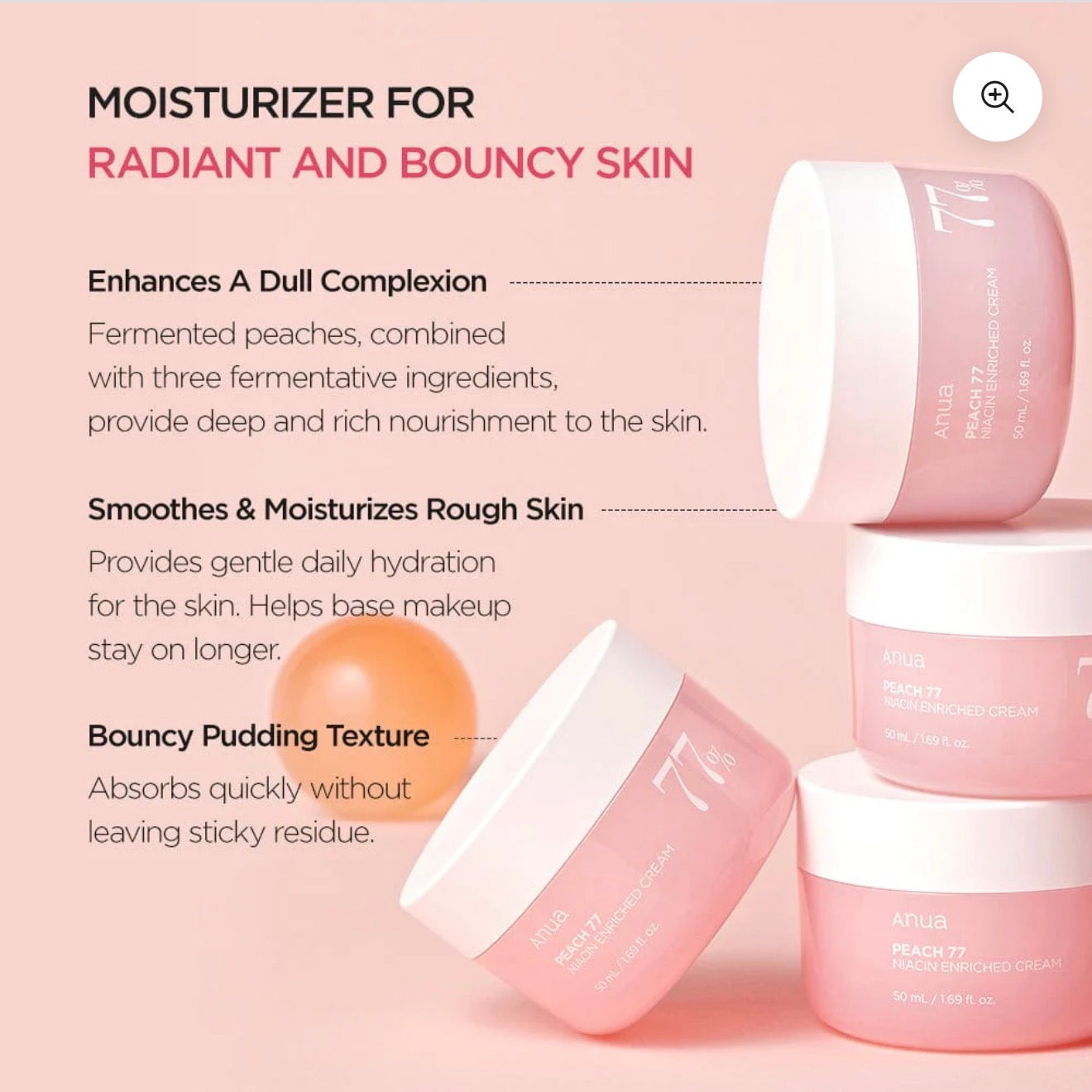 Anua - Peach 77% Niacin Enriched Cream, 50ml