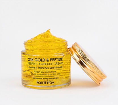 Farmstay - 24K Gold & Peptide Perfect Ampoule Cream Moisturising, 80ml