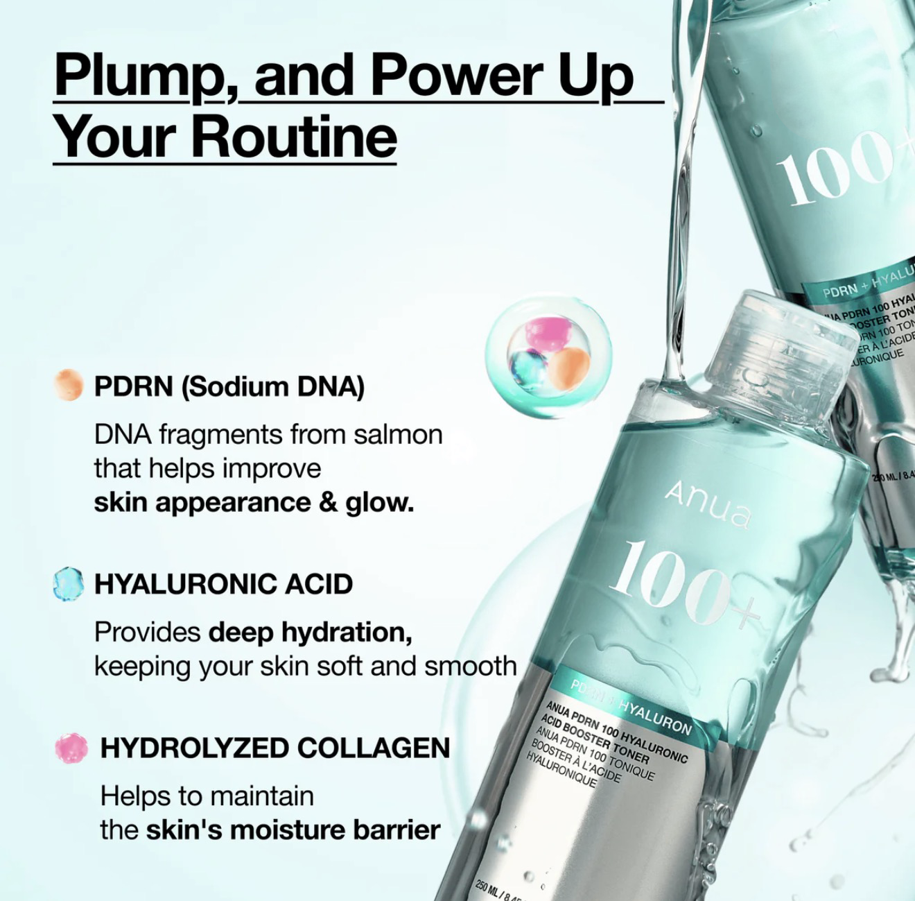 Anua - PDRN 100 Hyaluronic Acid Booster Toner, 250ml