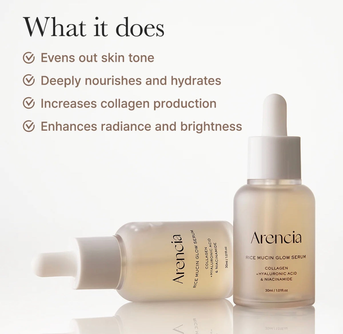 Arencia - Rice Mucin Glow Serum, 30ml