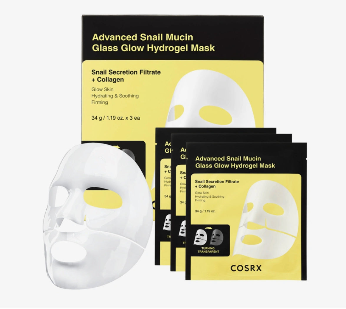 🐌COSRX - Advanced Snail Mucin Glass Glow Hydrogel Mask, 3pcs per box