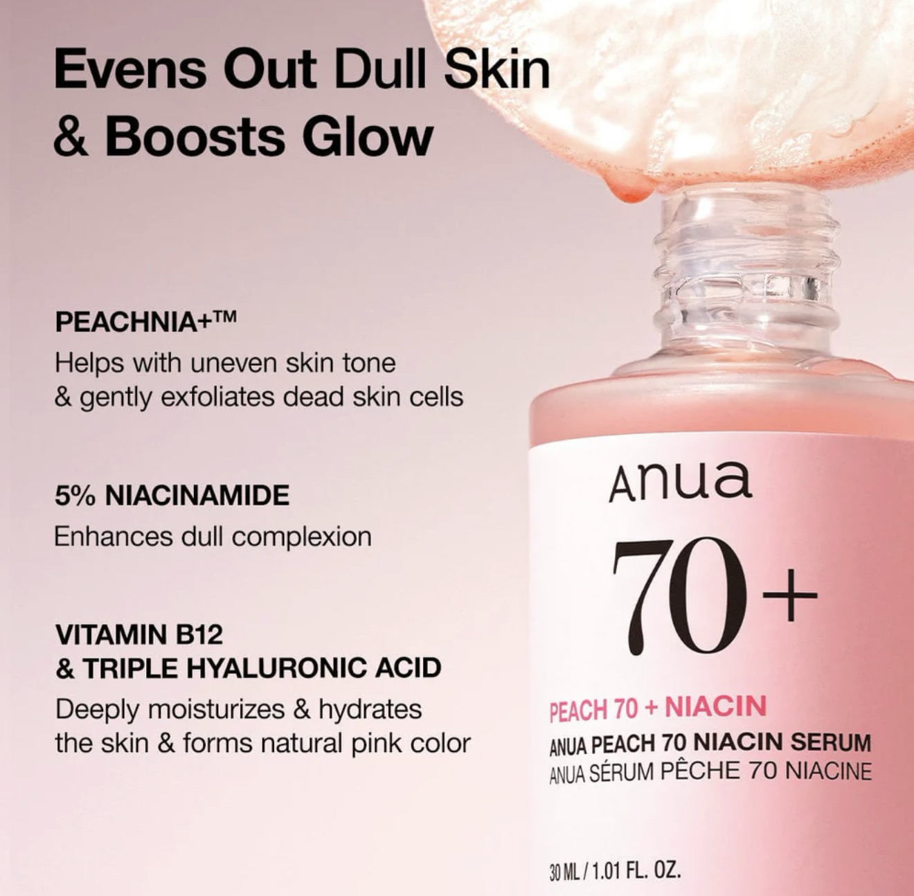 Anua - Peach 70 Niacin Serum, 30ml