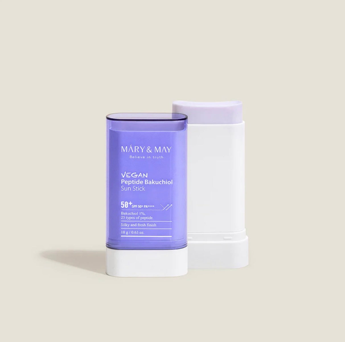 Mary & May - Vegan Peptide Bakuchiol Sun Stick SPF50+ PA++++, 18g