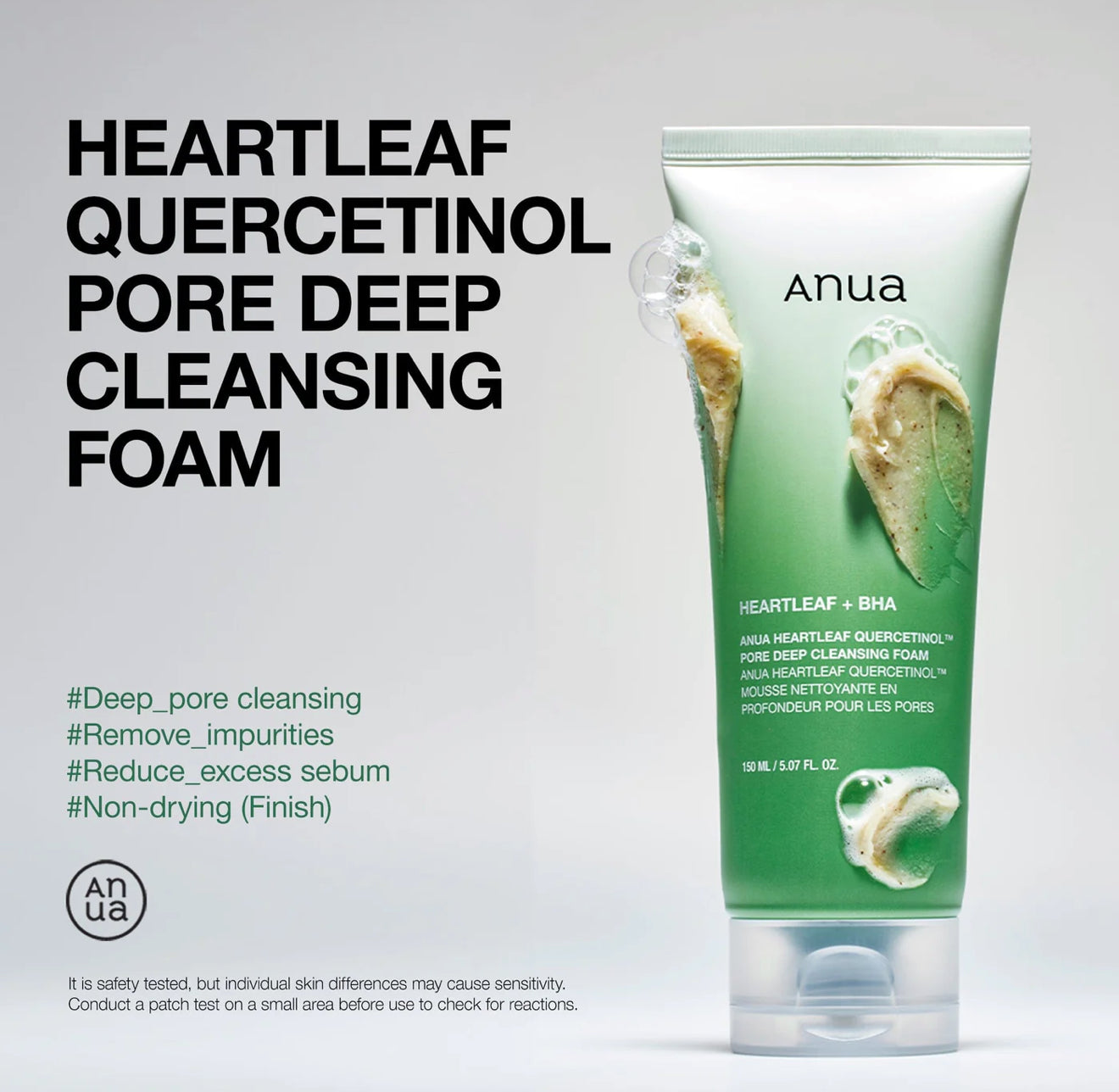 🧽Anua HEARTLEAF QUERCETINOL PORE DEEP CLEANSING FOAM
150ml