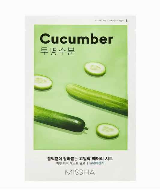 🥒Missha - Airy Fit Sheet Mask - Cucumber, 19g
