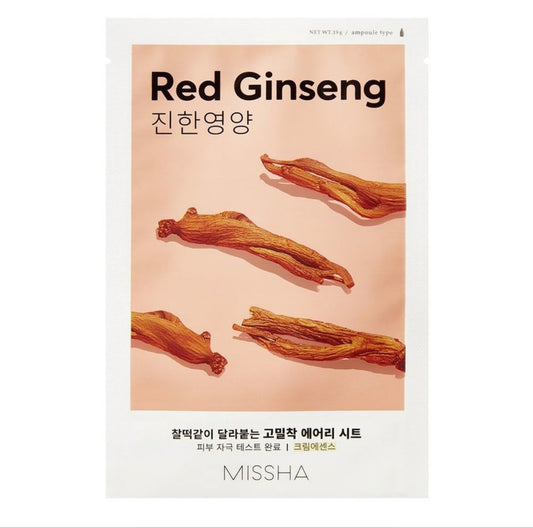 Missha - Airy Fit Sheet Mask - Red Ginseng, 19g