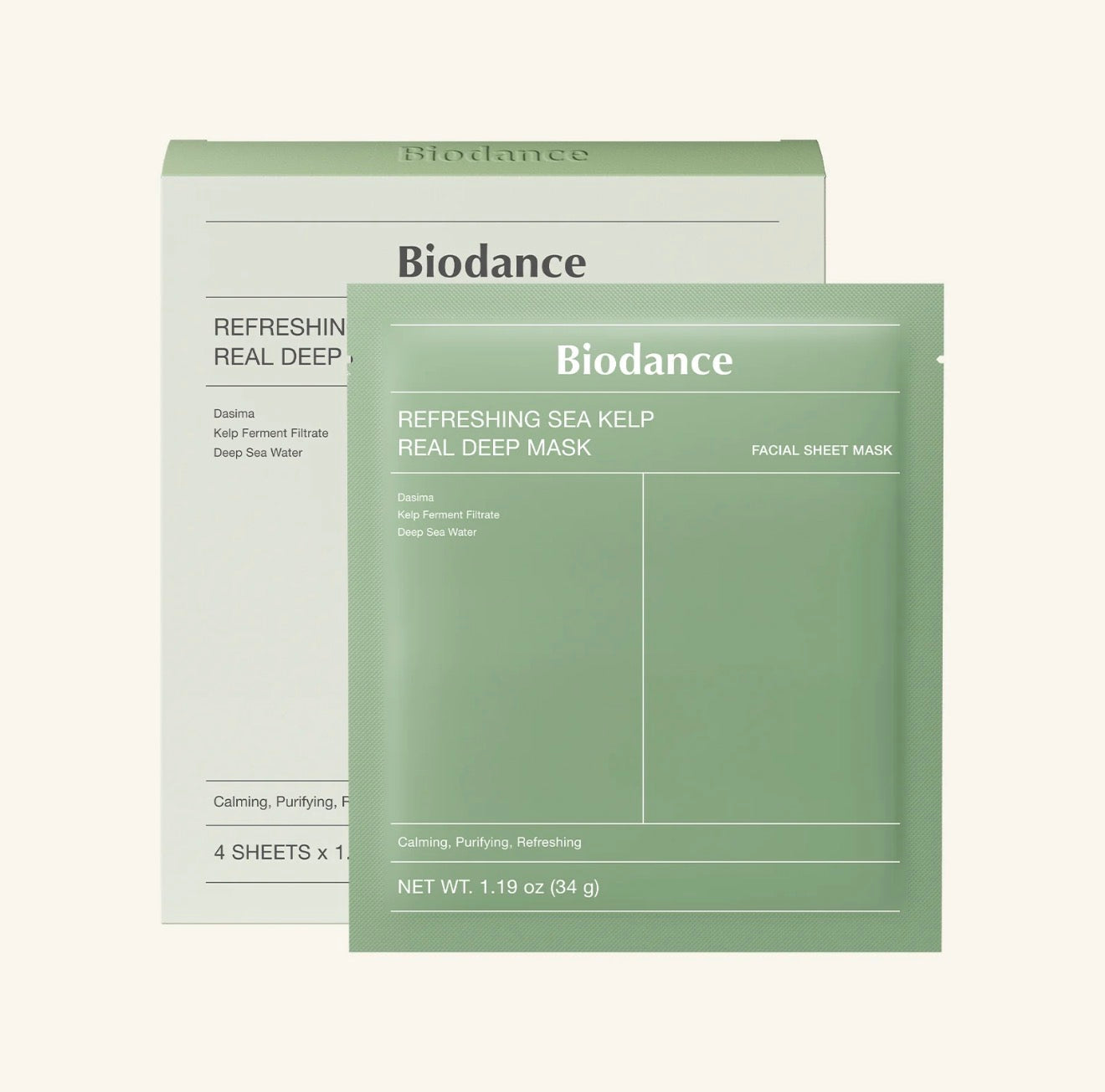 Biodance - Refreshing Sea Kelp Real Deep Mask 1 Box, 34g*4ea