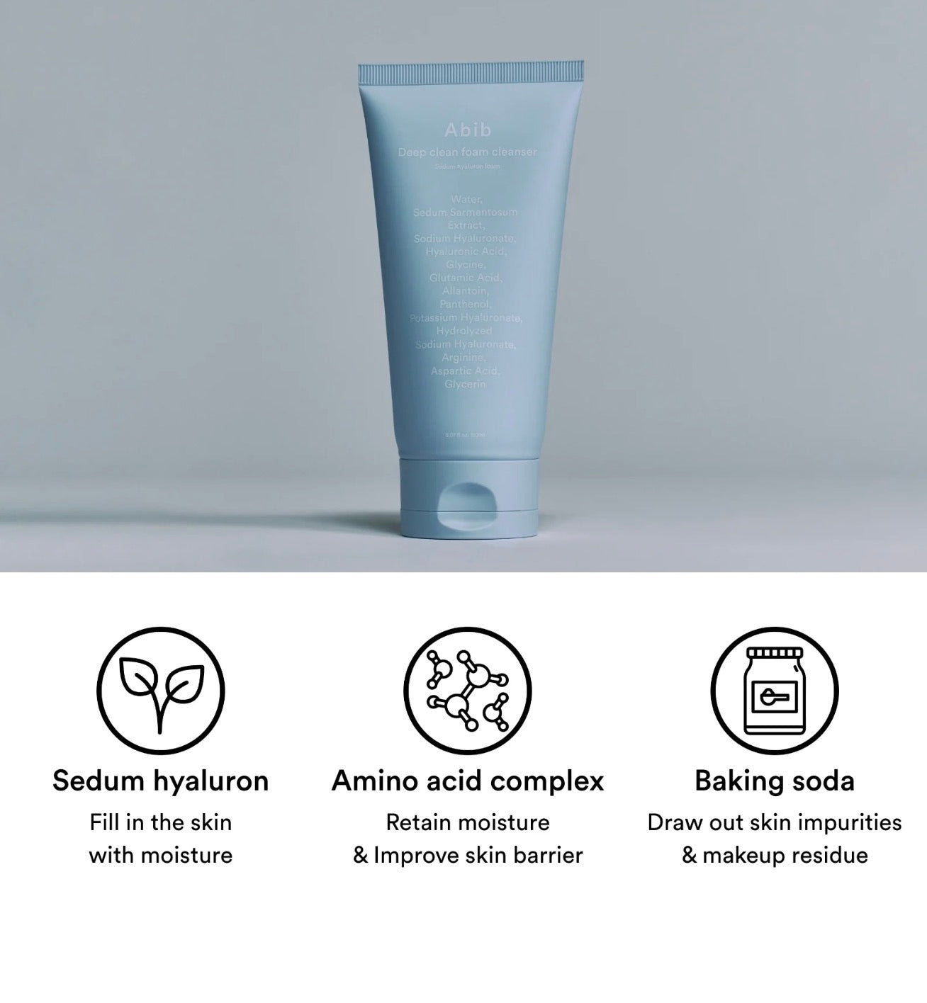 Abib - Deep Clean Foam Cleanser Sedum Hyaluron Foam, 150ml