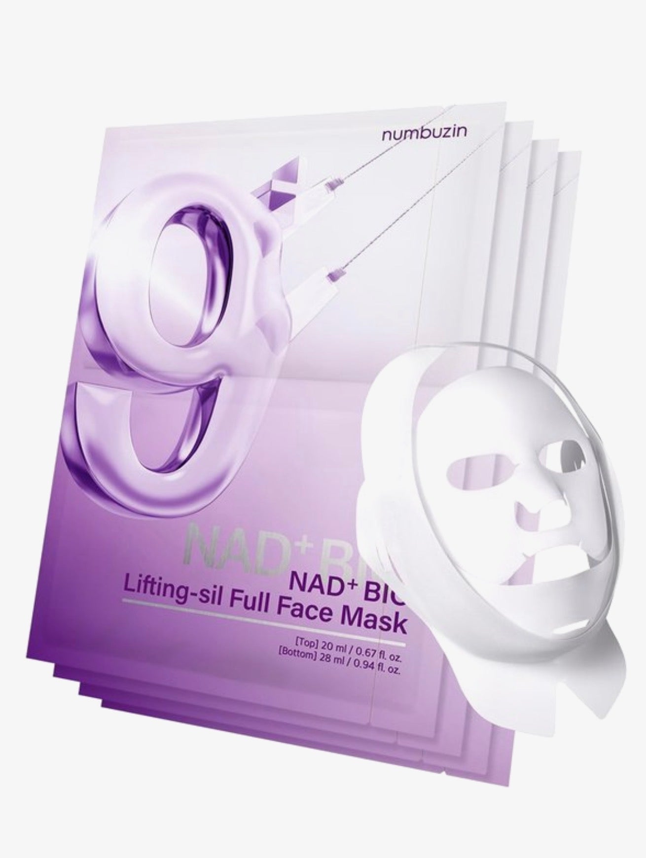 Numbuzin - No. 9 NAD+ BIO Lifting-sil Full Face Mask Set, 4 pieces