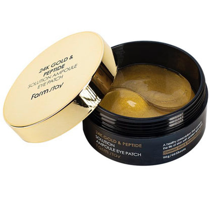 💛[FarmStay] 24K Gold & Peptide Solution Ampoule Eye Patch – 60 Patches