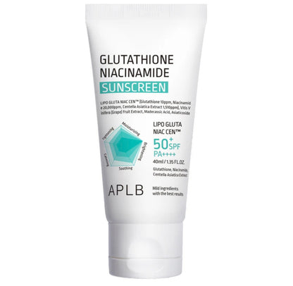 ☀️ APLB Glutathione Niacinamide Sunscreen SPF50+ PA++++ 40 ML