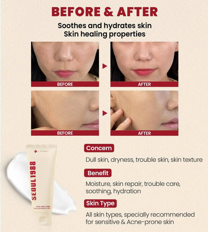 🐌 [K-SECRET]SEOUL 1988 Cream: Snail Mucin 93% + Rice – 100ml